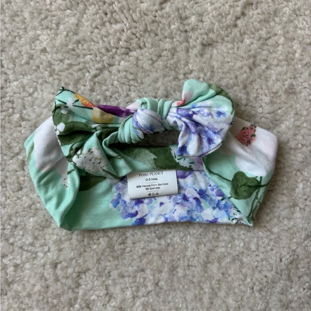 Posh Peanut Mint and Lavender Floral Headband Bow